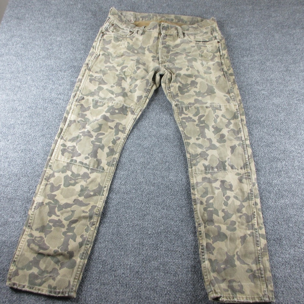 Polo Ralph Lauren Jeans Mens 32x30‎ Camo Varick Slim Straight Distressed Denim